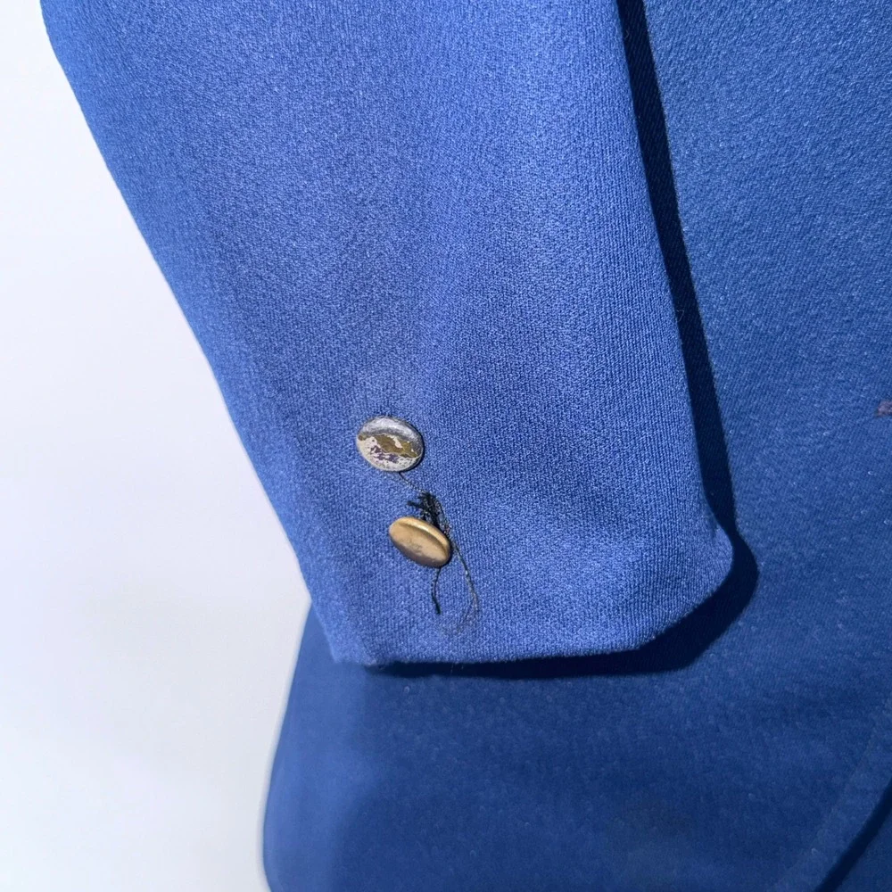 Evan-Picone 18 Blue Textured Knit Blazer Career Professional Dark Academia